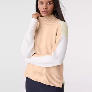 NWT Ann Taylor Colorblock Mock Neck Sweater